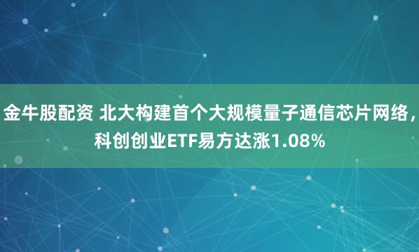 金牛股配资 北大构建首个大规模量子通信芯片网络，科创创业ETF易方达涨1.08%